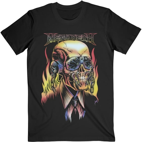 Megadeth Unisex T-Shirt Flaming Vic (X-Large)