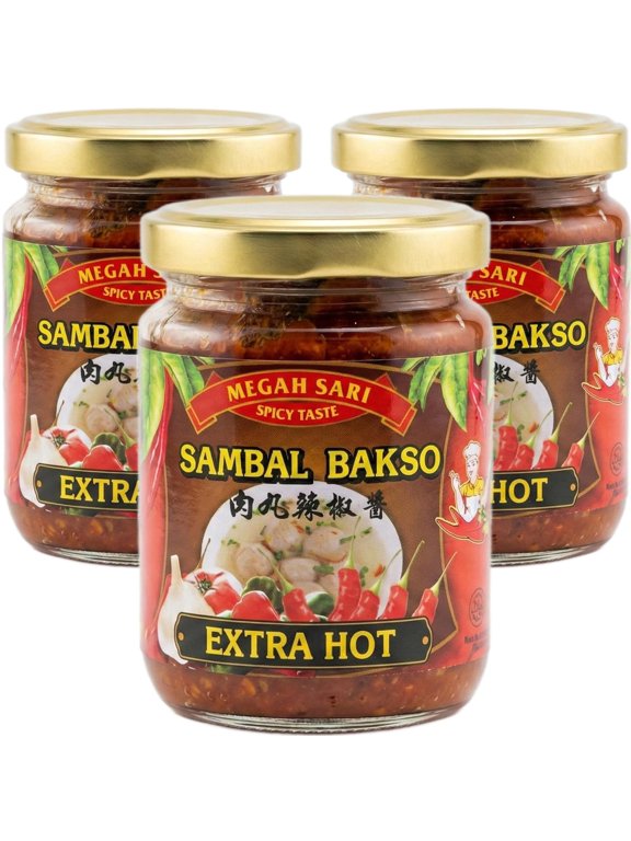 Sambal Bakso Pedas (Meatball Chili Sauce Extra Hot) 250ml (Pack of 3)