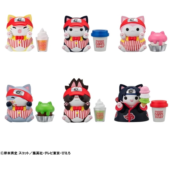 Megahouse - Naruto - Mega Cat Diner Nyaruto! (Box/6) Mega Cat Project blindbox display