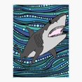 thumbnail image 1 of Megalodon Wavy Background Design Sticker, 1 of 4