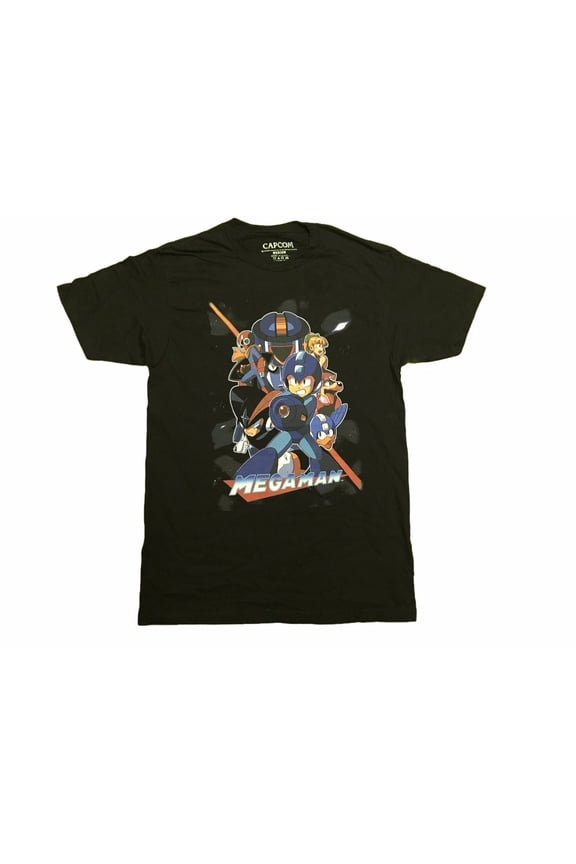 Megaman - Mega Man Team Up Capcom Adult T-Shirt