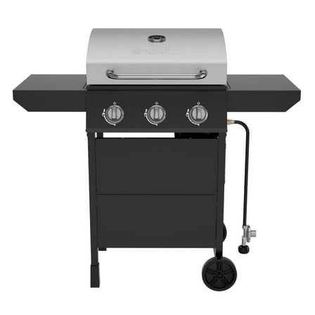 Nexgrill 3-Burner Propane Gas Grill with Side Tables, 27,000BTUs, Stainless Steel Lid, Spacious 429 SQ. In. Cooking Space, BBQ Grill for Outdoor Cooking, Patios, Parties, and More - 720-1012