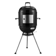 Megamaster Vertical 18 Inch Charcoal BBQ Smoker, 4-in-1 Portable Outdoor Grill with Adjustable Air Vent, 600 SQ. In Cooking Area, Built-in Temperature Gauge, BBQ Grill for Camping, Picnics - 810-3601