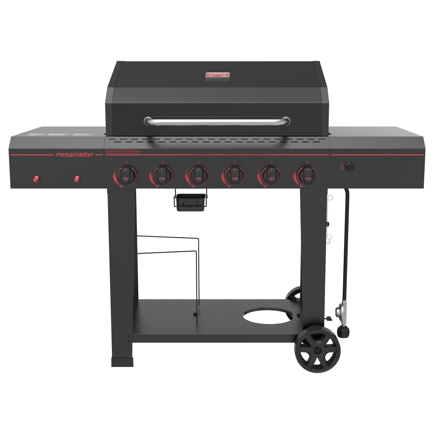 Megamaster 6-Burner Black Stainless Steel Propane Gas Grill