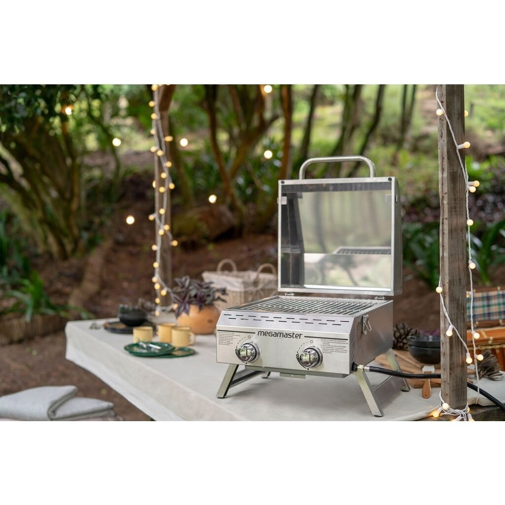 Megamaster Stainless Steel 2-Burner Portable Propane Gas Grill