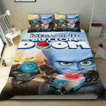 Megamind vs.the Doom Syndicate Duvet Cover 3 Piece Bedding Set,Teens Comforter Cover Set Super Soft Duvet Cover with 2 Pillowcase Twin: 68"x86"