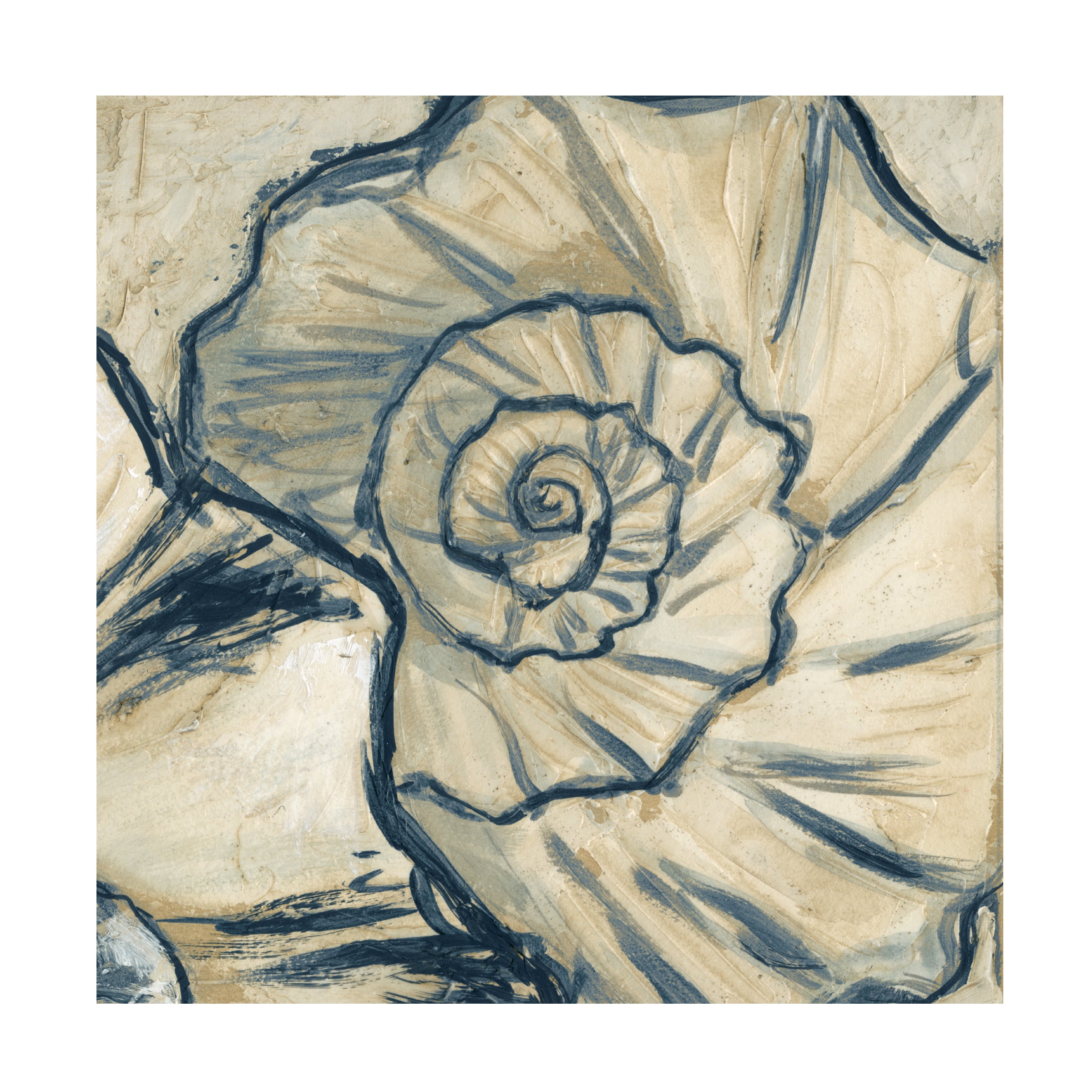 Megan Meagher 'Navy Seashell Spiral II' Canvas Art