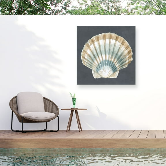 Megan Meagher 'Shell On Slate III' Outdoor Canvas 14x14