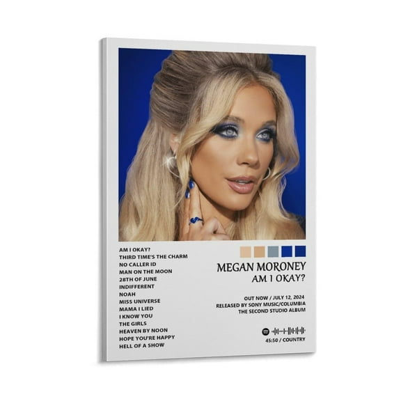 Megan Moroney Am I Okay Posters & Prints on Canvas Wall Art Poster for Room Decor