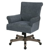Megan Office Chair in Navy Fabric with Grey Wash Wood