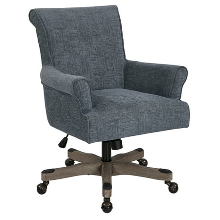 OSP Designs - Megan Home Office Polyester Task Chair - Blue/Brushed Grey