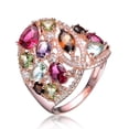 thumbnail image 1 of Megan Walford Rose Over Sterling Silver Muti Color Cubic Zirconia Ring, 1 of 1