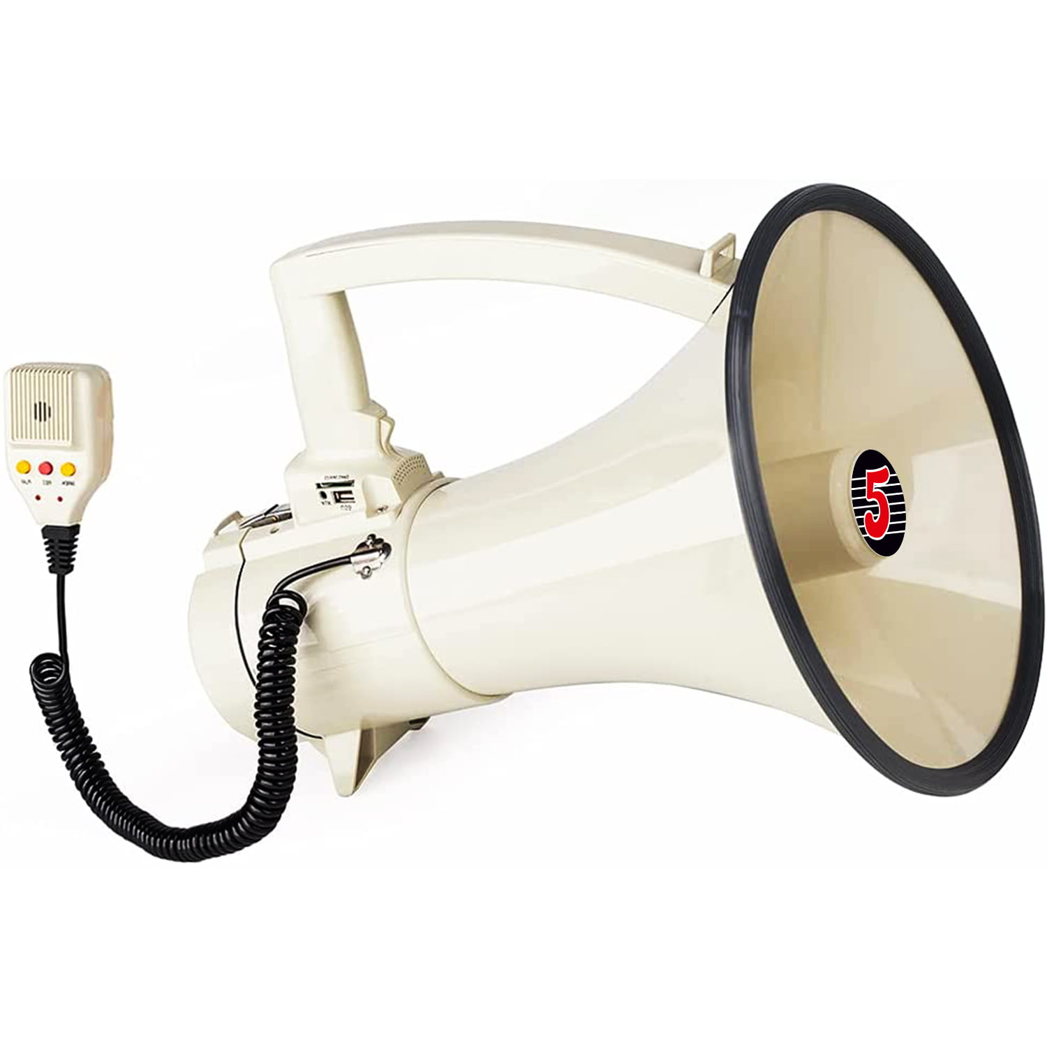 5 CORE Megaphone Handheld Bullhorn Loudspeaker Cheer Bull Horn Speaker  Megaphono with Mic Siren Sling Strap Portable Built-in Voice Recorder 138  RU 