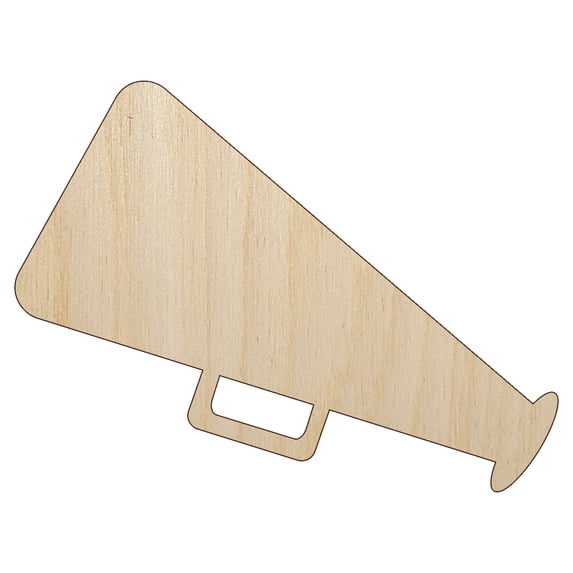 Megaphone Bullhorn Coach Cheerleading Wood Shape Unfinished Piece Cutout Craft DIY Projects - 6.25 Inch Size - 1/8 Inch Thick