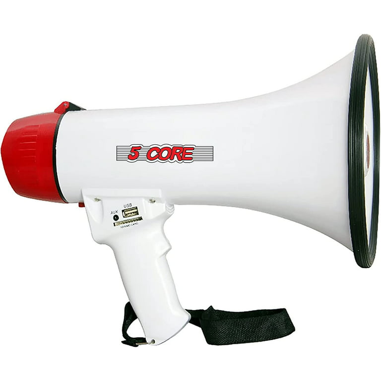 Megaphone Handheld Bullhorn Cheer Loudspeaker Bull Horn Speaker Megaphono  Siren Sling Strap Portable 5Core 20RF