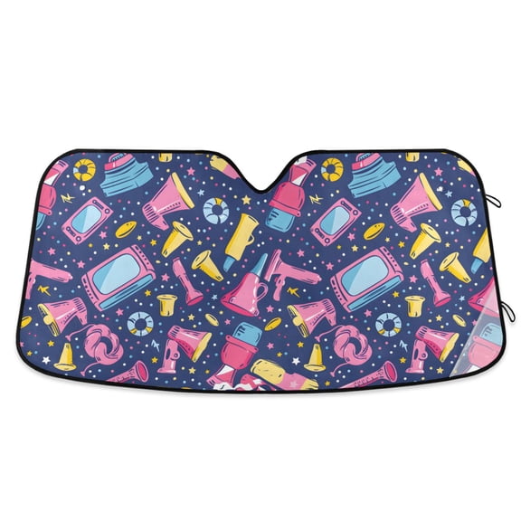 Megaphones and Tvs Car Windshield Sun Shade Foldable Car Front Window Visor Heat and UV Protection 55x27.6
