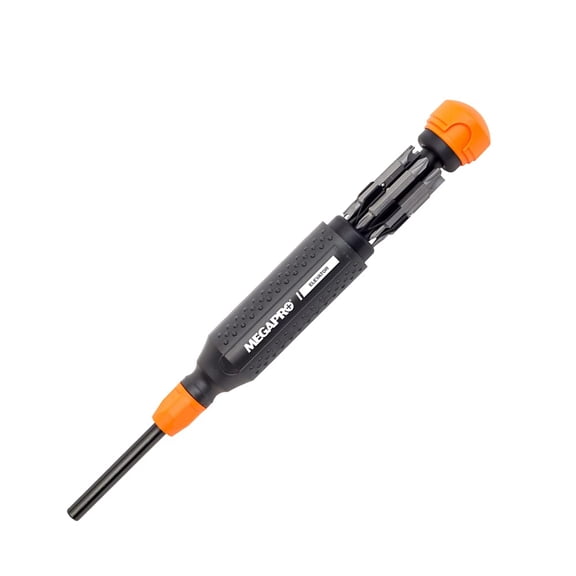 Megapro 151ELEV-CH/OR Alloy Steel Hex Elevator Multi Bit 15 in 1 Screwdriver, 1-1/4" Hex Nut, 8-1/2" Length