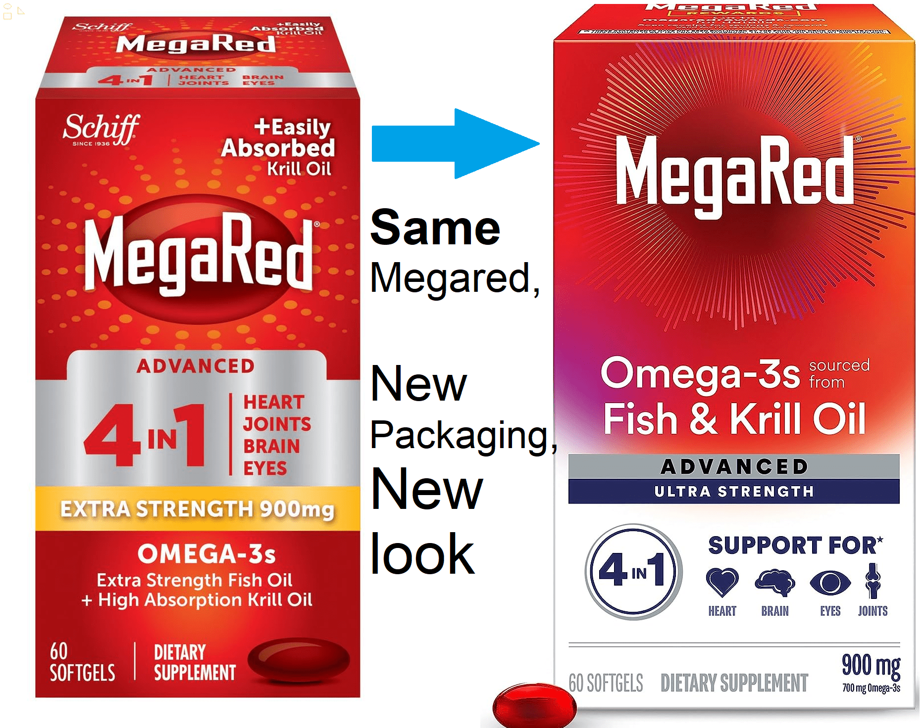 Megared Advanced 900 Mg Strength Omega3 Krill Oil 4In1 60 softgels