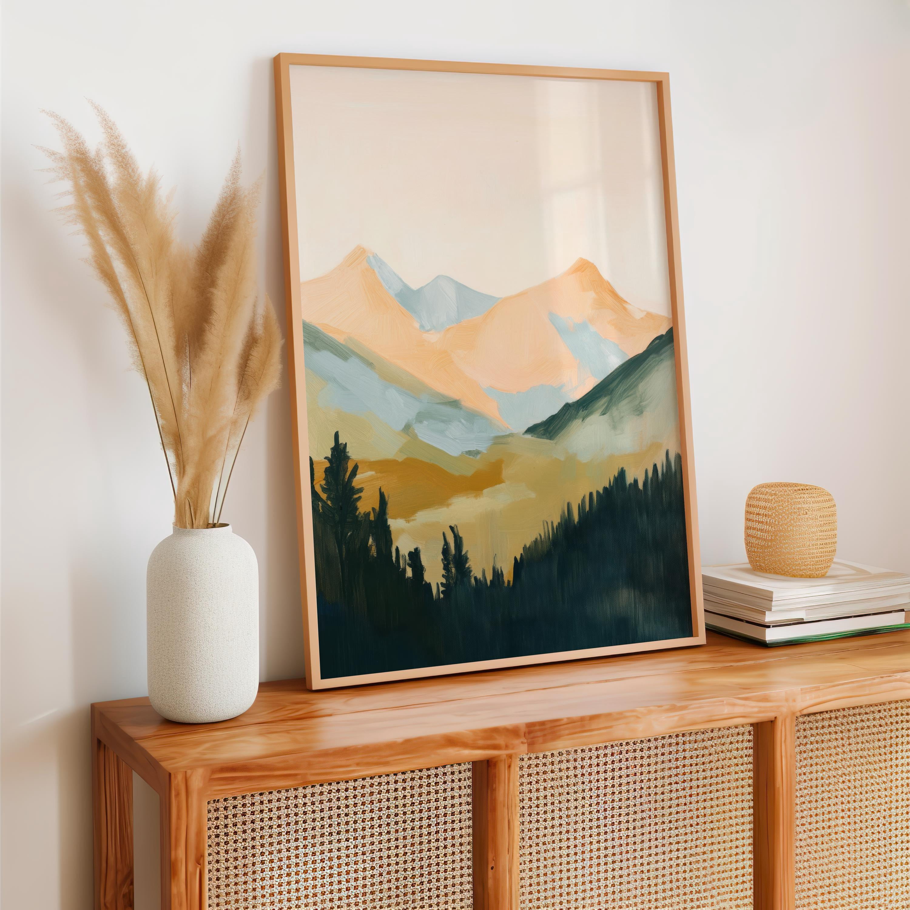 Megas Abstract Mountain Landscape Poster Minimalist Nature Wall Art ...