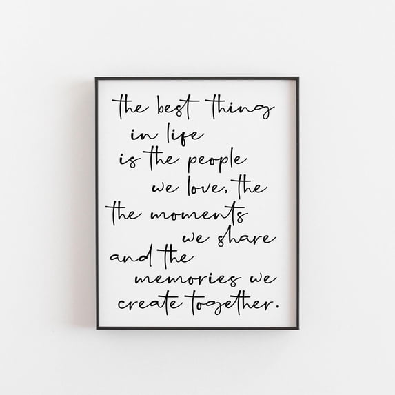 Megas The Best Things In Life Print Positive Wall Art Great ...
