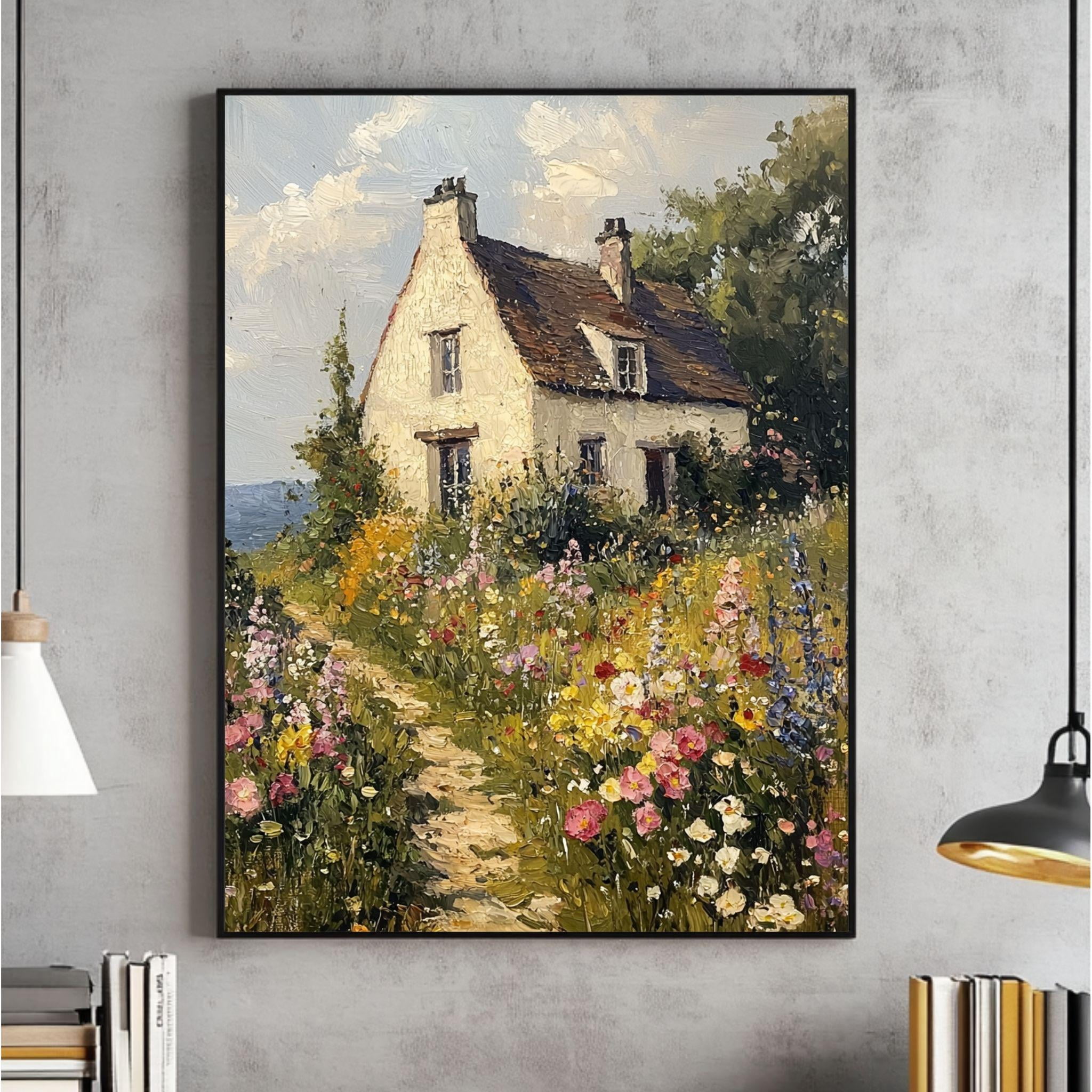 Megas Cottage Garden Wall Art Spring Landscape Painting Poster ...
