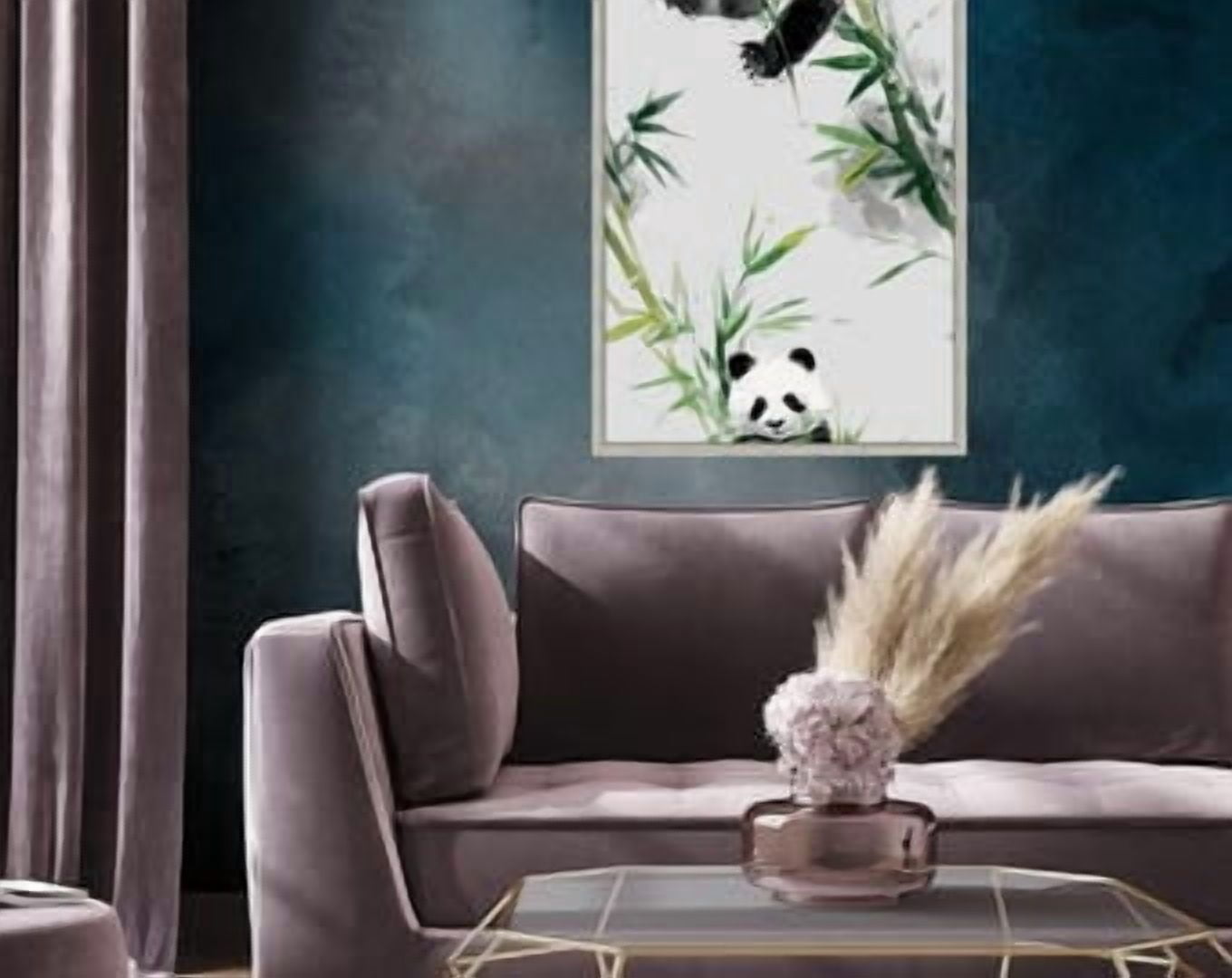 Megas Cute Panda Cubs Bamboo Forest Wall Art Watercolor Animal Painting ...