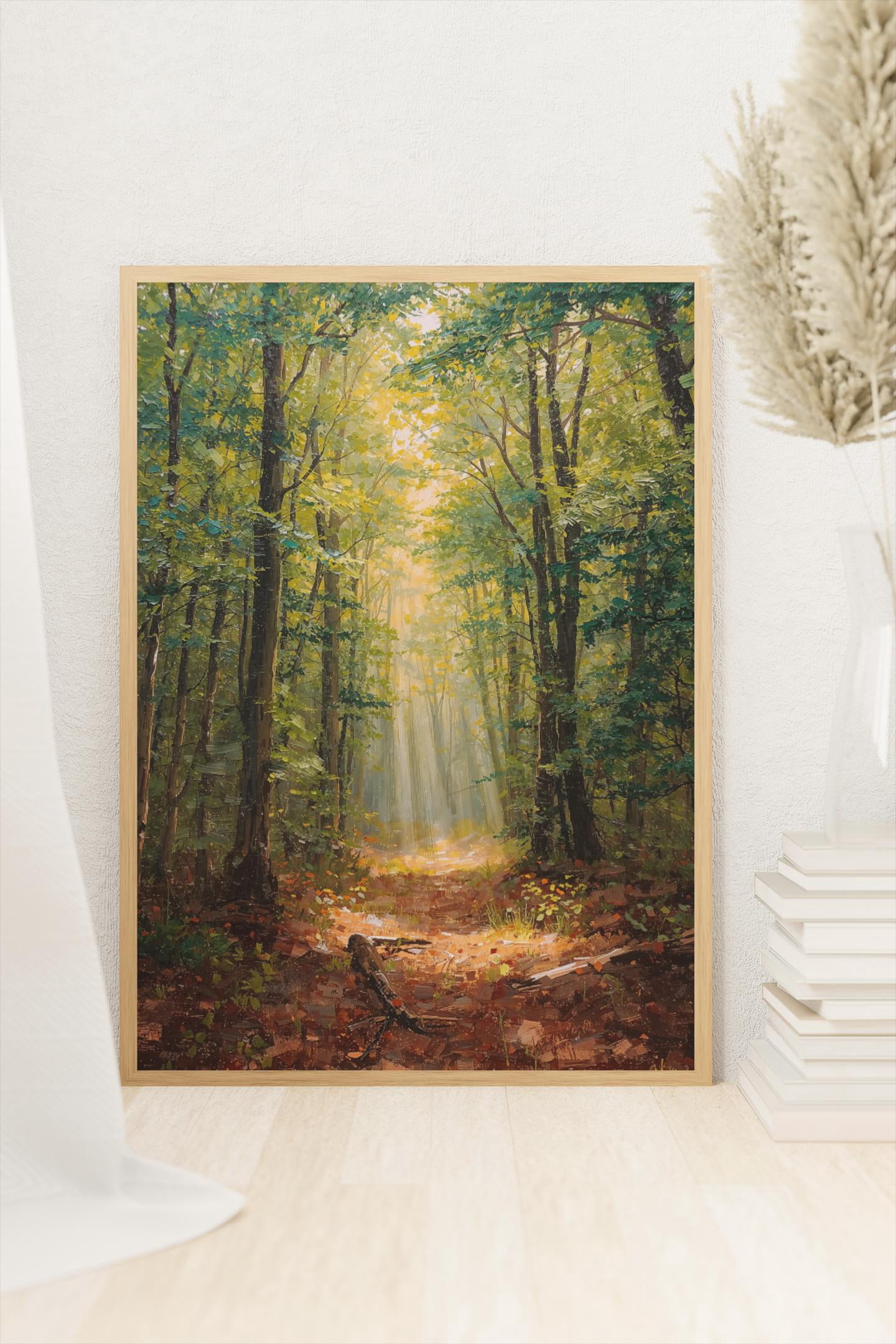 Megas Forest Path Wall Poster Sunlight Woodland Landscape Nature ...