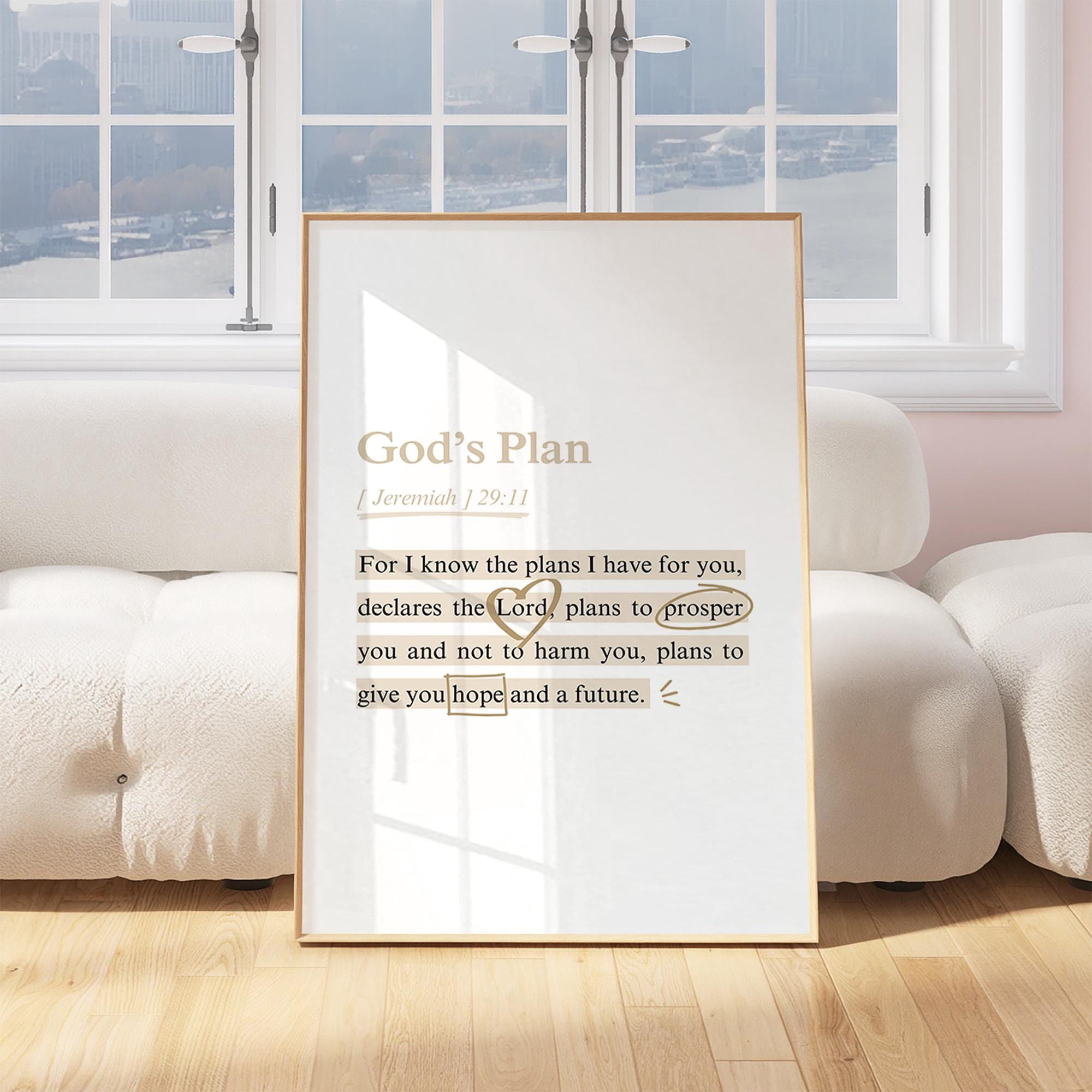 Megas God'S Plan Jeremiah 29 11 Wall Art Beige Christian Wall Art Bible ...