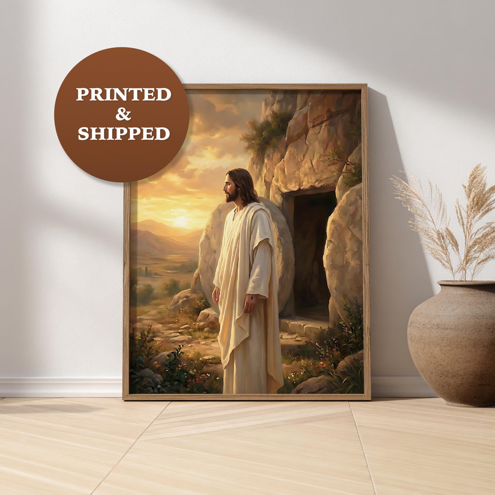 Megas Jesus Wall Art Resurrection Scene Jesus Outside Empty Tomb ...
