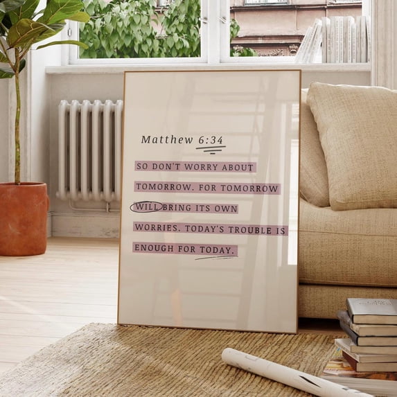 Megas Matthew 634 Poster Christian Wall Art Bible Verse Poster Faith ...