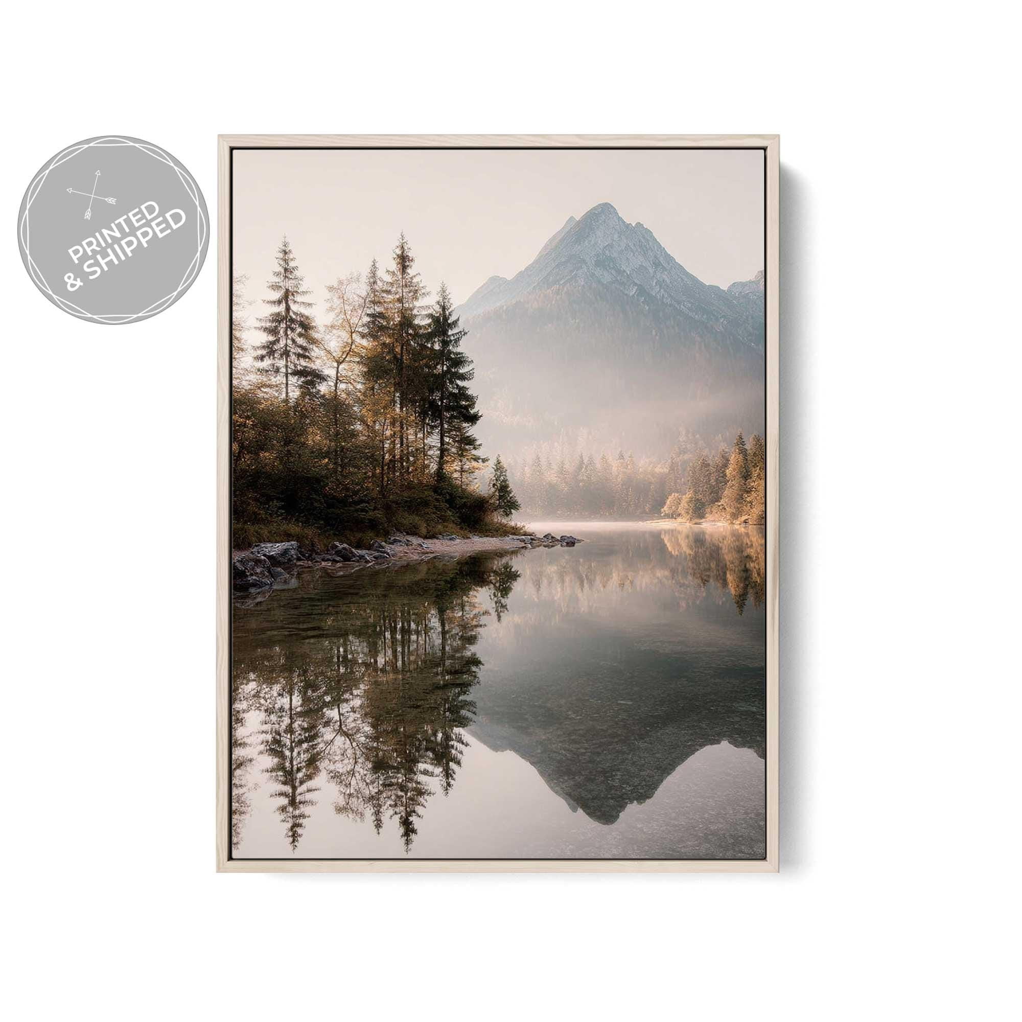 Megas Mountain Lake Reflection Poster Calm Nature Landscape Wall Art ...
