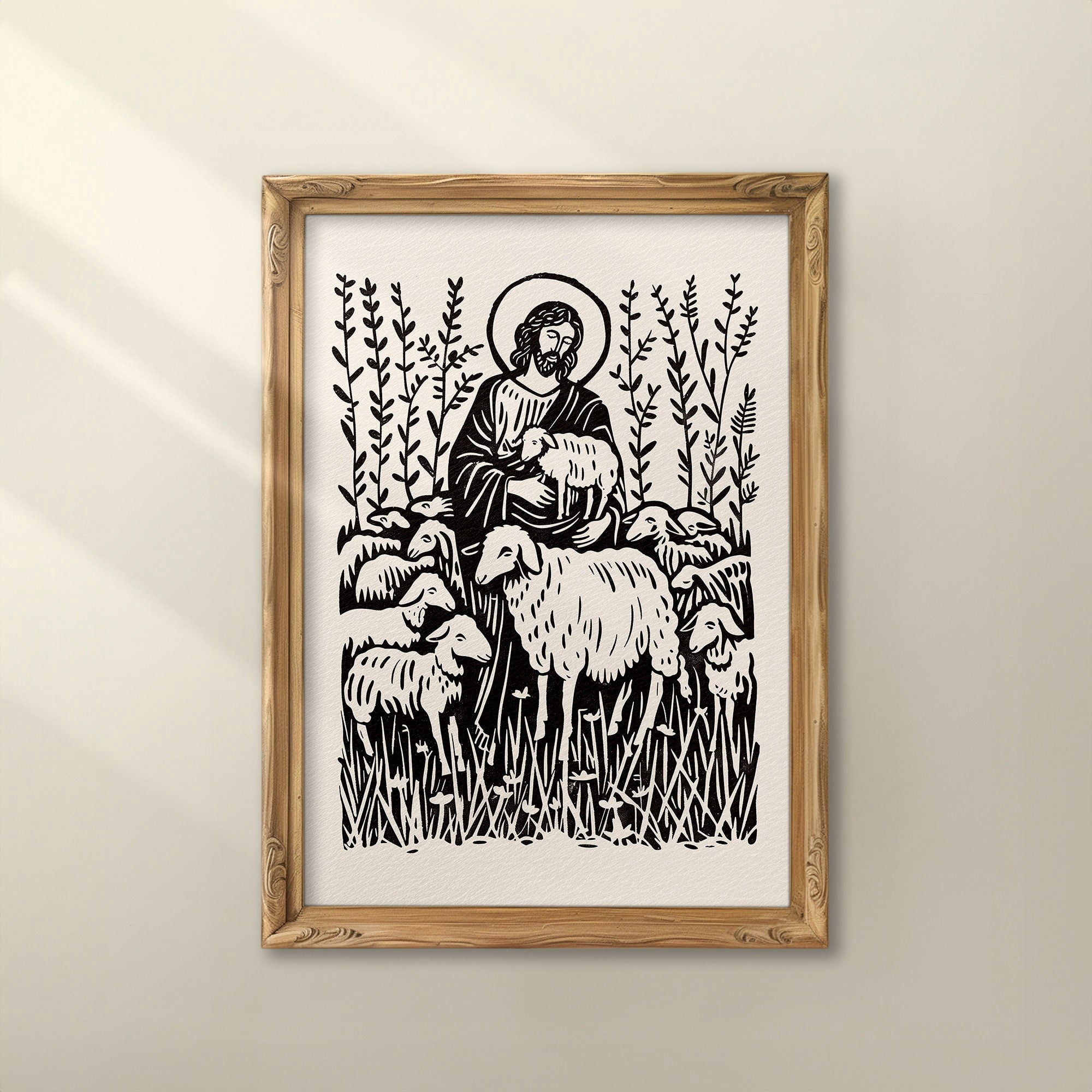 Parable Poster Megas Parable Of The Lost Sheep Christian Wall Art Poster Good Shepherd ...