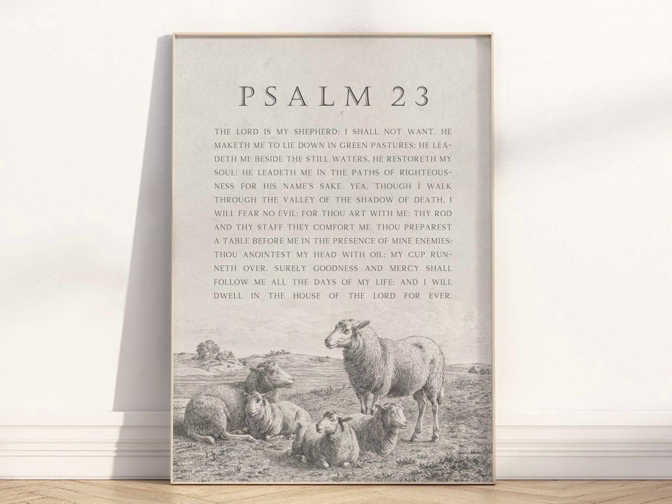 Megas Psalm 23 The Lord Is My Shepherd Bible Verse Wall Art Vintage ...