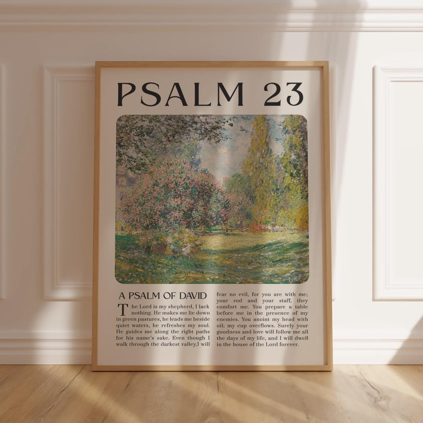 Megas Psalm 23 Vintage Scripture Wall Art Bible Verse Poster For ...