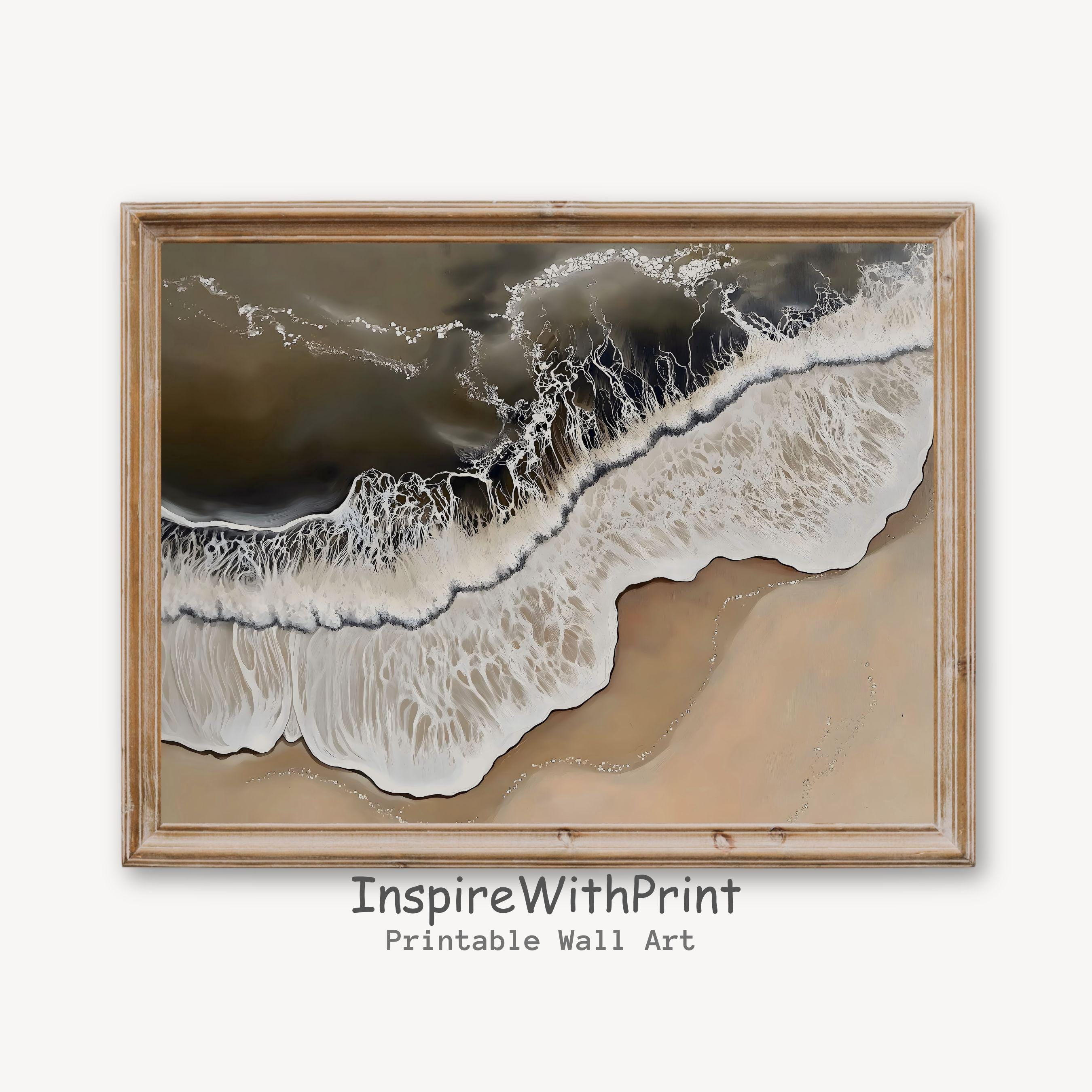 Rustic Pcean Background Megas Rustic Coastal Landscape Wall Art Boho Beach Poster Moody Ocean ...