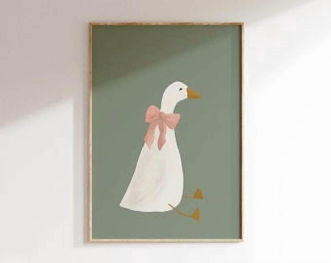 Megas Silly Goose Wall Art Cute Goose Poster Sage Green Nursery Decor ...