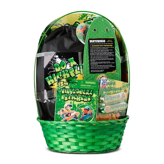 Boys Skateboard Prefilled Easter Basket, by Megatoys