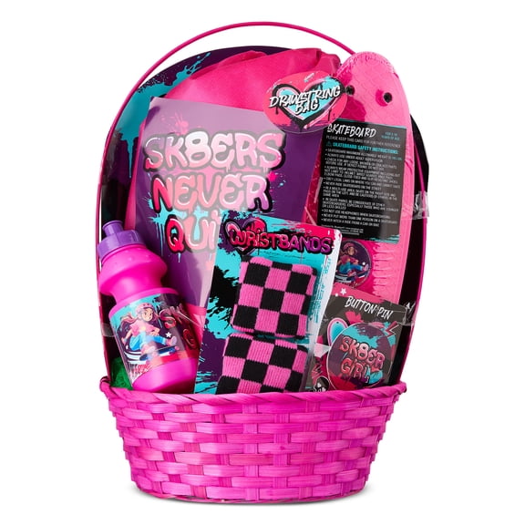 Girls Skateboard Prefilled Easter Basket, by Megatoys