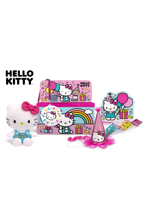 Hello Kitty Birthday Party Gift Set with Tin Box & Pencil Case, 6 Count