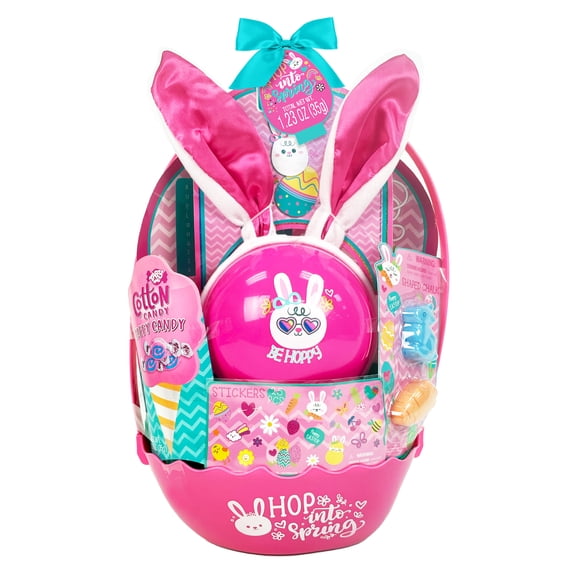 Megatoys Rabbit Ear Egg Shaped Easter Basket with Candy Gift Set