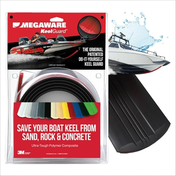 Megaware Self-Adhesive DIY Keel Guard - Prolongs the Life of Your Boat - 9 Kit Sizes - 5 Inches Wide (Black)