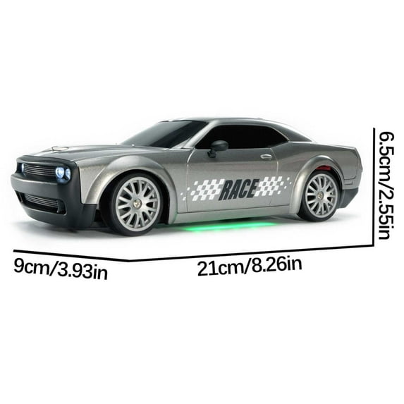 Meggemo 1:16 Scale 4WD RC Drift Car - 20KM/H High Speed with LED Lights & Rechargeable Battery, Rubber Tires for Indoor/Outdoor Racing