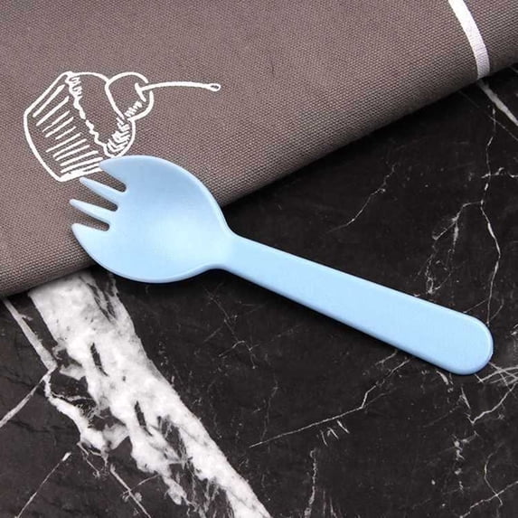 Meggemo 100 Pcs Disposable Forks and Spoons Set Durable Plastic Cutlery Utensils for Party Picnic Catering Events