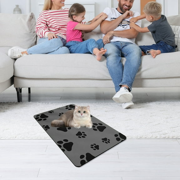 Meggemo 11.8 x 15.7 Inch Cat Mat Soft Comfortable Sleeping Pad for Indoor Cats Kittens Non Slip Bottom Resting Mat for Beds Floors
