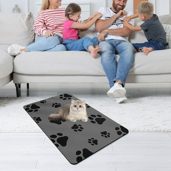 Meggemo 19.7 x 31.5 Inch Cat Mat Soft Comfortable Sleeping Pad for Indoor Cats Kittens Non Slip Bottom Resting Mat for Beds Floors