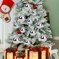 Meggemo 2 Inch 6 PCS Christmas Electroplated Ball Ornaments Store Window Decor Hanging Baubles for Christmas Tree Holiday Season Home