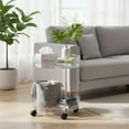 thumbnail image 1 of Meggemo 2 Tier Round Rolling Storage Cart Transparent Organizer for Kitchen Bathroom Living Room Mobile Shelf with Wheels, 1 of 6
