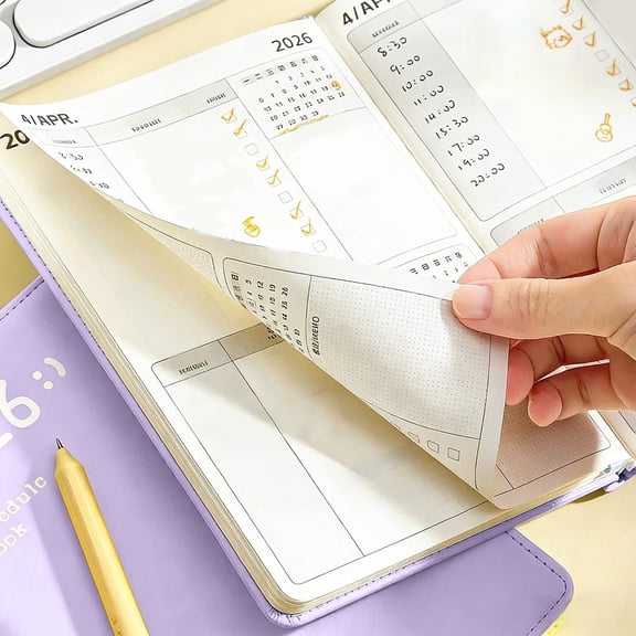 Meggemo 2026 A5 Thick Planner Notebook PU Leather Magnetic Closure Weekly Daily Organizer 8.2x5.7in