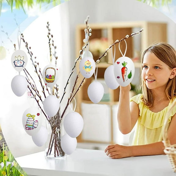 Meggemo 24 Piece Paintable Plastic Eggs Easter Craft Kit Spring Holiday Activity for s Party Project