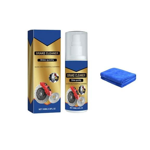 Meggemo 3.38 Fluid Ounce Car Brake Cleaner with Cloth Powerful Formula Removes Dirt Dust Brake Dust Residue Improves Brake Performance